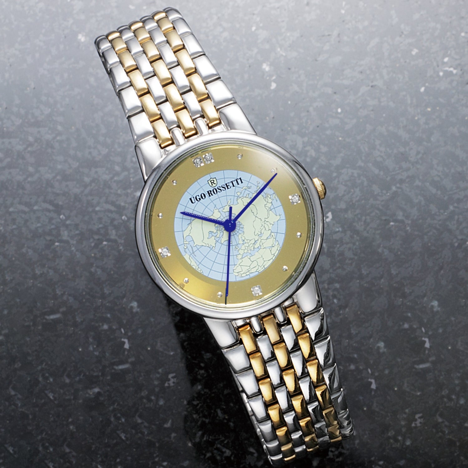 Natural Diamonds Globe Dial Wristwatch